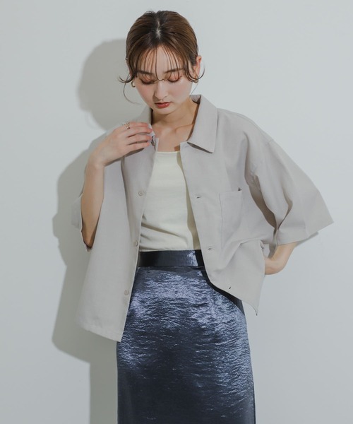 「SENSE OF PLACE by URBAN RESEARCH」 半袖シャツ MEDIUM チャコールグレー メンズ_画像8