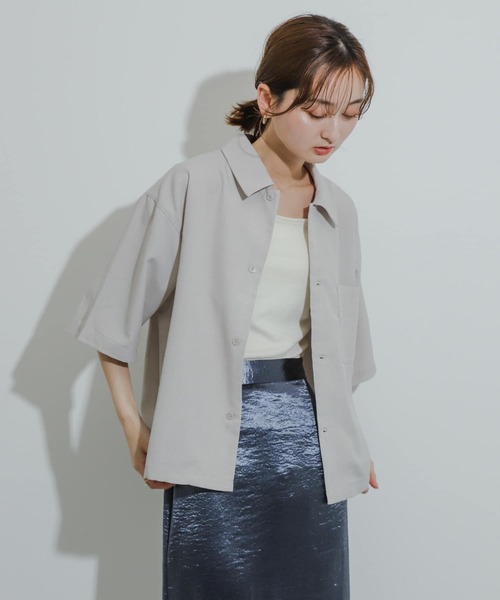 「SENSE OF PLACE by URBAN RESEARCH」 半袖シャツ MEDIUM チャコールグレー メンズ_画像9