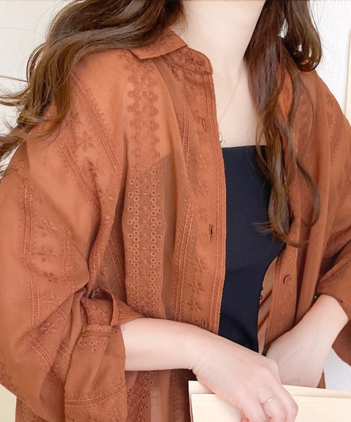 「Java」 長袖シャツ LARGE ホワイト レディース_画像4