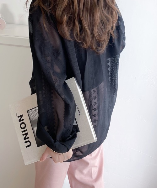 「Java」 長袖シャツ LARGE ホワイト レディース_画像10