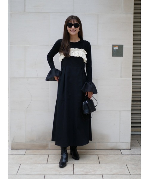 BeBeoD（ベベッド） ワンピース ベロアフリルワンピース : ZOZOTOWN