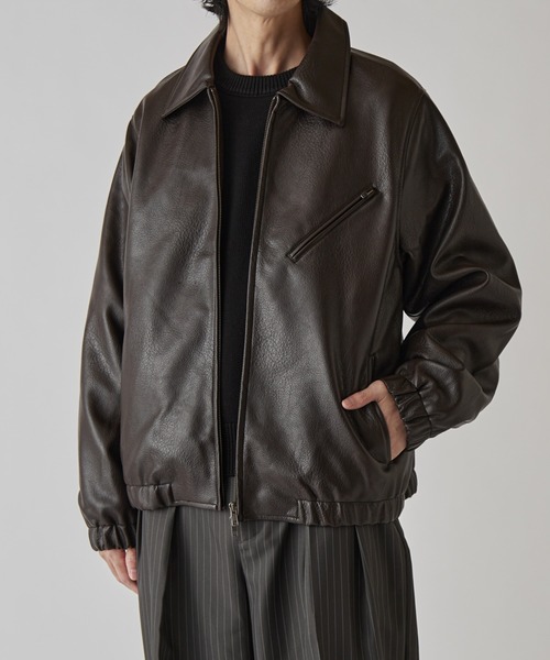 ルイス　レザージャケット　ジャケット　レザー　羊革 Lui's Lui's（ルイス） モダンシンセテックレザーブルゾン アウター ブルゾン ジャケット・アウター