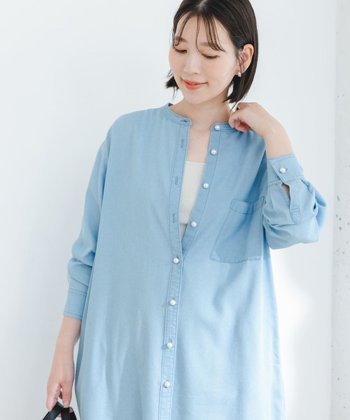 「F by ROSSO」 長袖ワンピース FREE インディゴブルー レディース_画像2