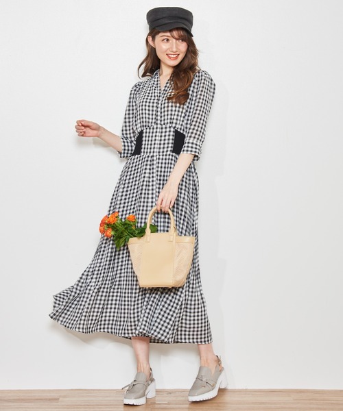 「NOELA」 半袖ワンピース S グレー レディース_画像5