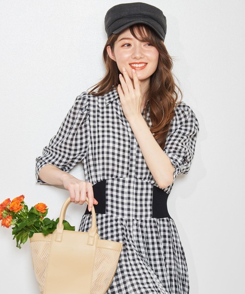 「NOELA」 半袖ワンピース S グレー レディース_画像9