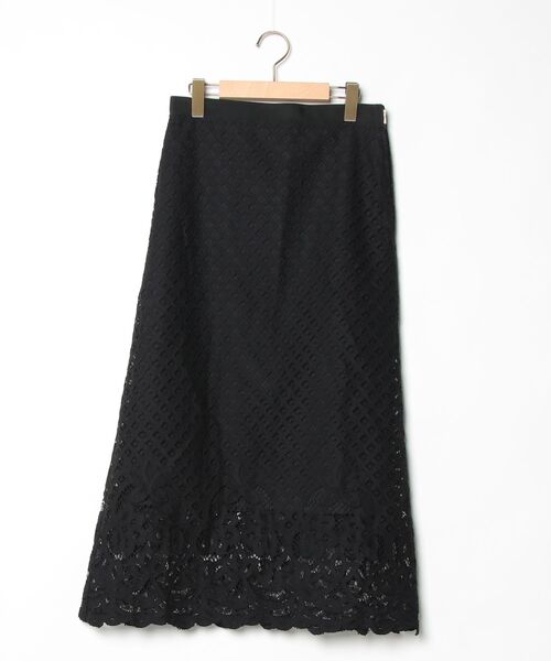 Noble ジャージーライクカラータイトスカート ブラック noble