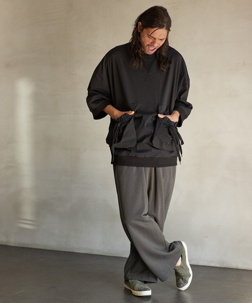 「a lit r」 7分袖Tシャツ M ブラック メンズ_画像9