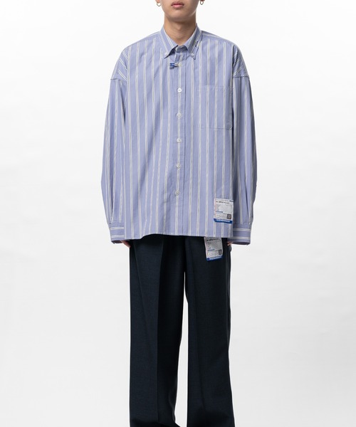in・stru（men-tal）. シャツ Cotton High Density Stripe Long-sleeve