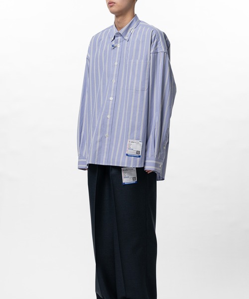 in・stru（men-tal）. シャツ Cotton High Density Stripe Long-sleeve