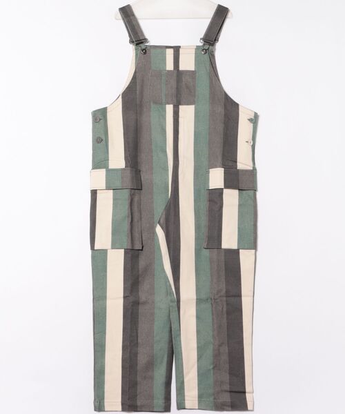 ストライプ オーバーオール レディース antiqua（アンティカ） サロペット オーバーオール ストライプ