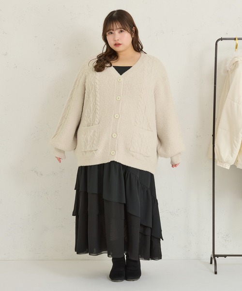 Louiosy（ルオシー） カーディガン 「大きいサイズ」フラッフィー