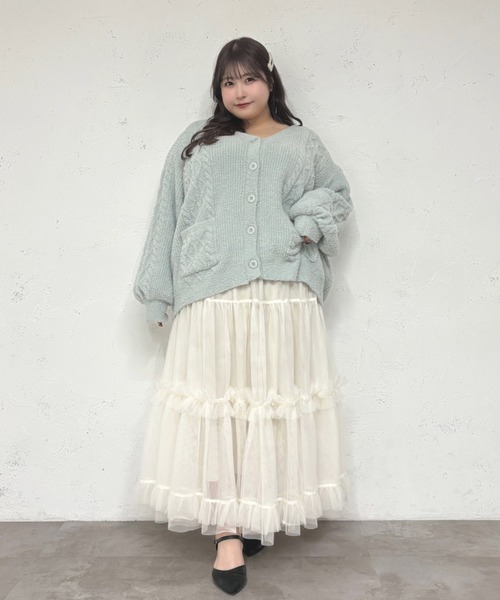 ルオシー louiosy カーディガン、スカート Louiosy（ルオシー） カーディガン 「大きいサイズ」フラッフィー