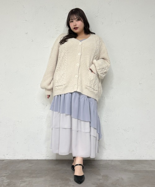 Louiosy（ルオシー） カーディガン 「大きいサイズ」フラッフィー