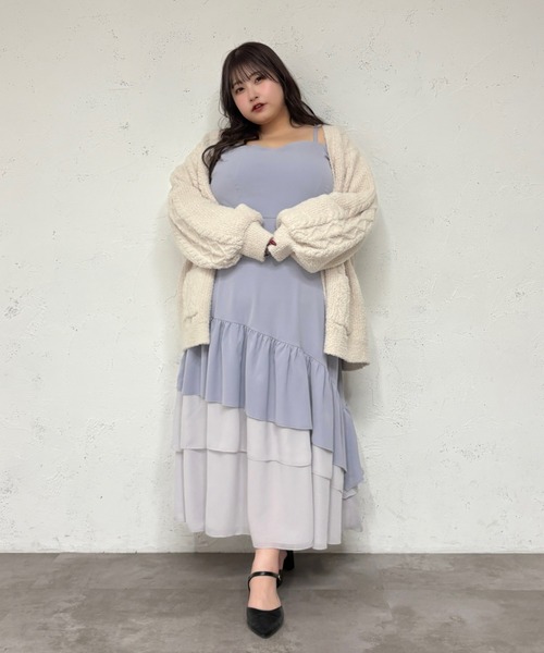 ルオシー louiosy カーディガン、スカート Louiosy（ルオシー） カーディガン 「大きいサイズ」フラッフィー