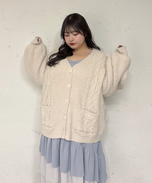 Louiosy（ルオシー） カーディガン 「大きいサイズ」フラッフィー