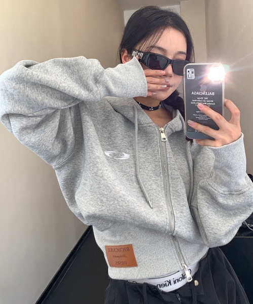 「lilful」 ジップアップパーカー L グレー レディース_画像2