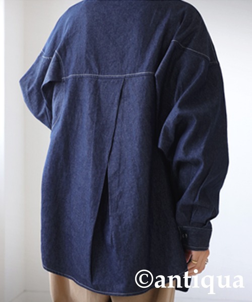 「antiqua」 長袖シャツ FREE インディゴブルー レディース_画像2