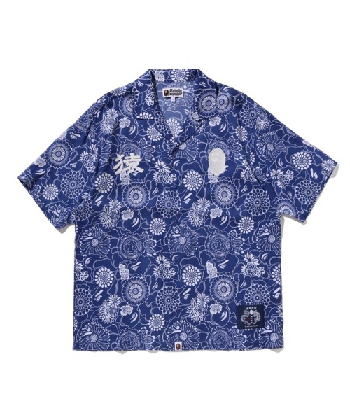Mr. Bathing Ape ポロシャツ Sサイズ 青　日本製 A BATHING APE（アベイシングエイプ） ポロシャツ COLOR CAMO LARGE