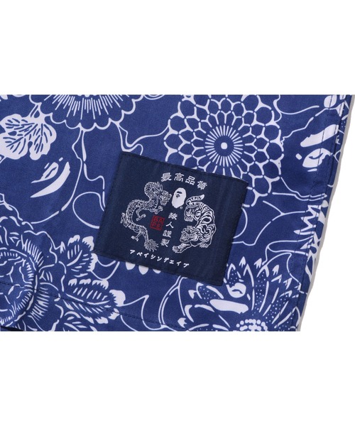 Mr. Bathing Ape ポロシャツ Sサイズ 青　日本製 A BATHING APE（アベイシングエイプ） シャツ JAPANESE INDIGO ART