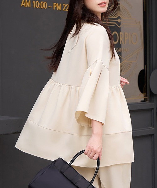 極美品✨theory EXECUTIVE/DONNA セットアップ　42 XL セレモニースーツ セットアップ ティアード×フレアシルエット