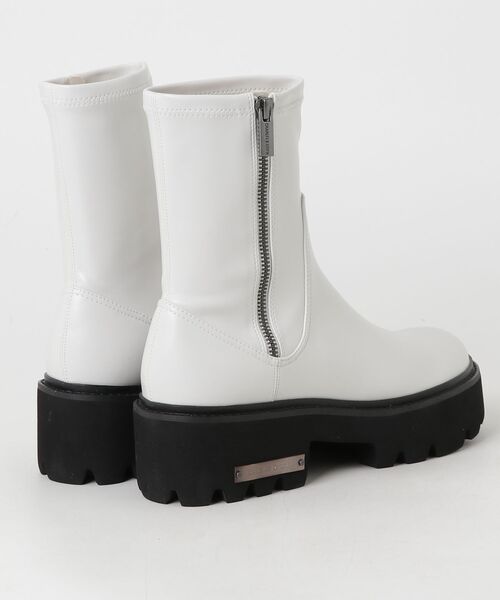 「CHARLES & KEITH」 ショートブーツ 25.5cm ホワイト レディース_画像2