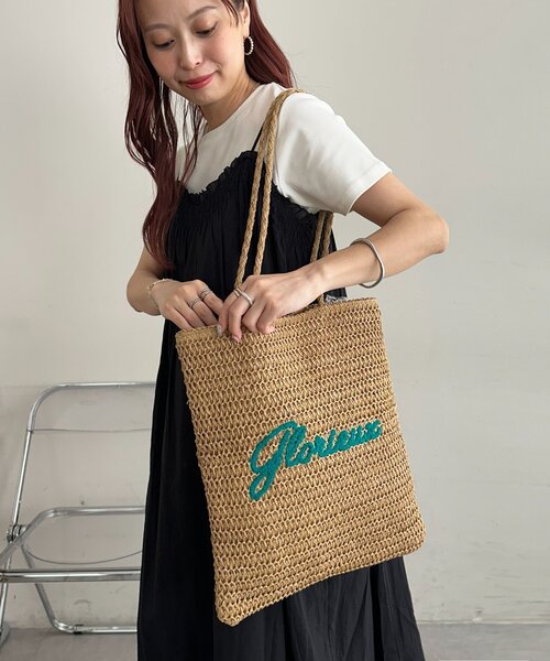 Discoat(ディスコート) トートバッグ 雑材サガラ刺繍トートバッグ Discoat(ディスコート) トートバッグ 雑材サガラ刺繍トートバッグ