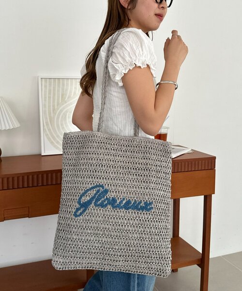 Discoat（ディスコート） トートバッグ 雑材サガラ刺繍トートバッグ