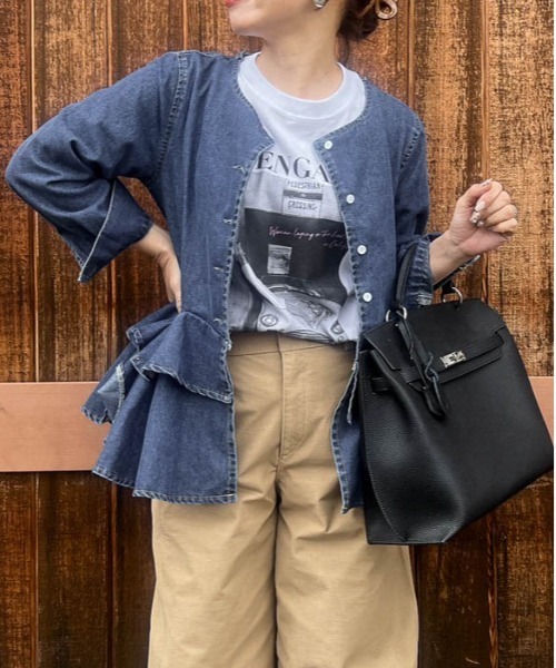 Cura Closet カーディガン 「loverara.loverara コラボ」裾ダブル