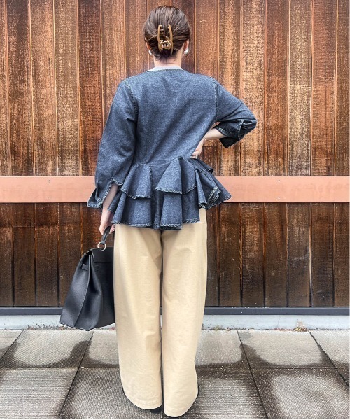 HIROKO BIS ストライプカーディガン 長袖　新品未使用　前裾フリル　値下 HIROKO BIS（ヒロコ ビス）のカーディガン｜おすすめから探す
