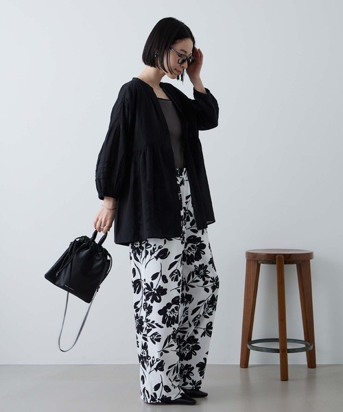 Aunely ブラウス シャツ 夏 「Aunely」ふんわりシアーコットン 360