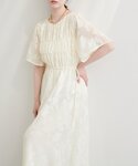 ワンピース ジャガードウエストリボンワンピースの詳細画像3