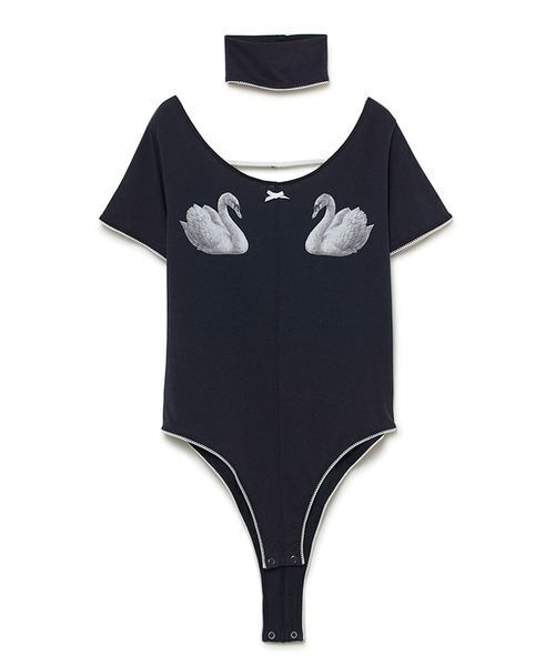 SORIN（ソリン） tシャツ 半袖 Swan Printed Choker Bodysuit/スワン