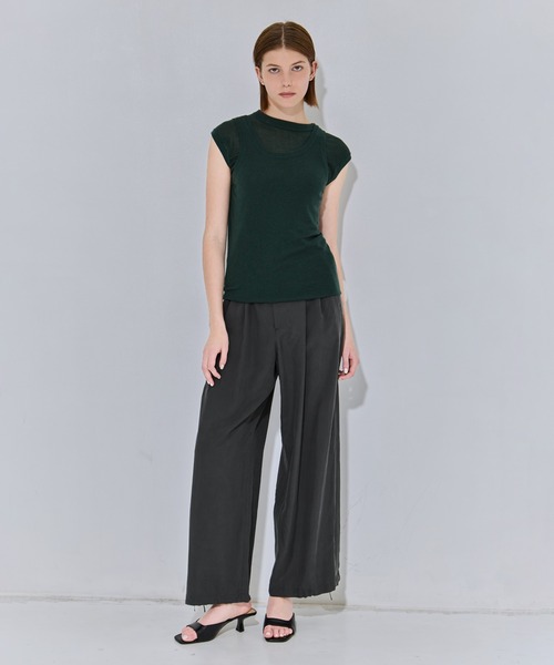ATON（エイトン） パンツ 「ATON/エイトン」SILK SUEDE WIDE EASY