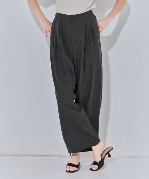 ATON（エイトン） パンツ 「ATON/エイトン」SILK SUEDE WIDE EASY