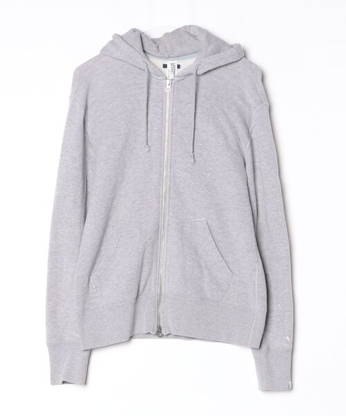 loopwheeler beams パーカー　スリム　グレー フルジップ LOOPWHEELER（ループウィラー） ジップアップパーカー「BEAMS PLUS