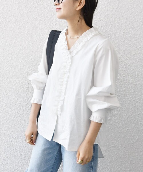 「SHIPS any」 長袖ブラウス ONE SIZE ベージュ レディース_画像6