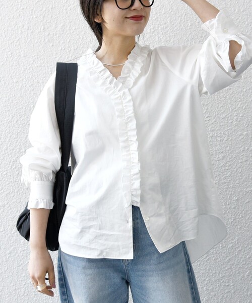 「SHIPS any」 長袖ブラウス ONE SIZE ベージュ レディース_画像7