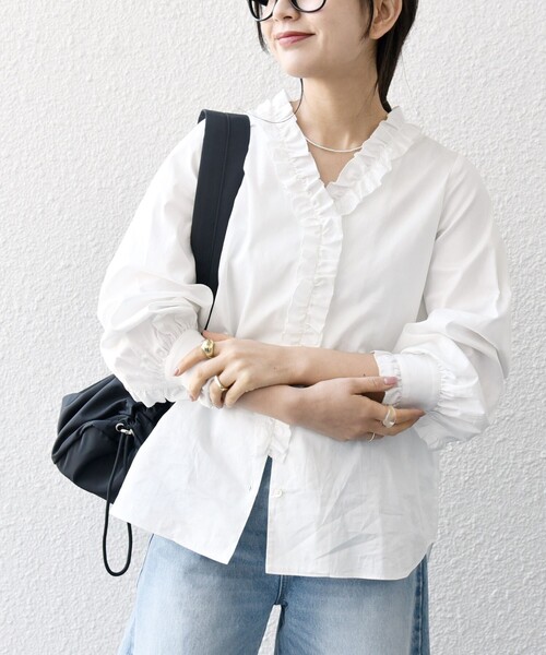「SHIPS any」 長袖ブラウス ONE SIZE ベージュ レディース_画像9