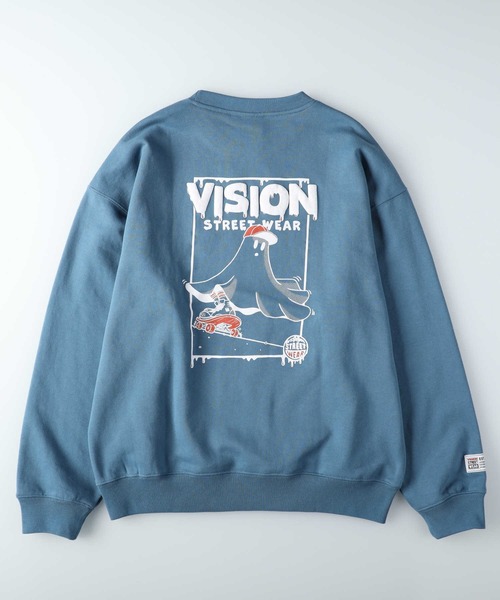 「VISION STREET WEAR」 スウェットカットソー L ブルー メンズ_画像7