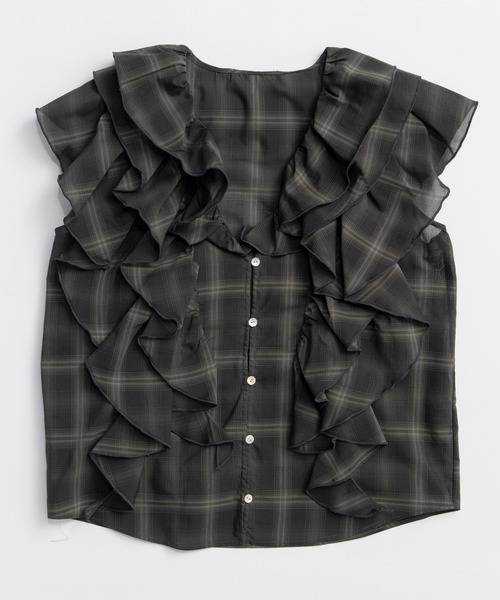 MAISON SPECIAL（メゾンスペシャル） ブラウス シャツ Ruffle Check