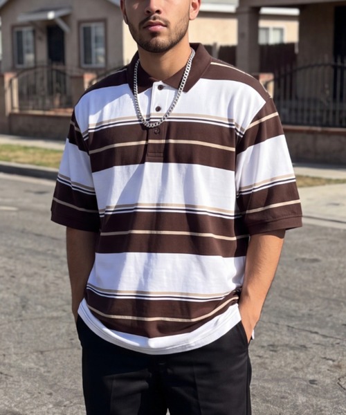 ポロシャツ 半袖 「T19」「Cal Top/キャルトップ」STRIPE POLO SHIRTS メンズ レディース | Cal Top | 02