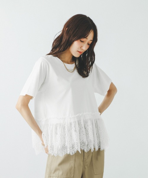 GLOBAL WORK（グローバルワーク） tシャツ 半袖 フローズン裾フリル
