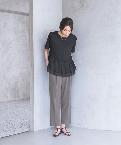 GLOBAL WORK（グローバルワーク） tシャツ 半袖 フローズン裾フリル