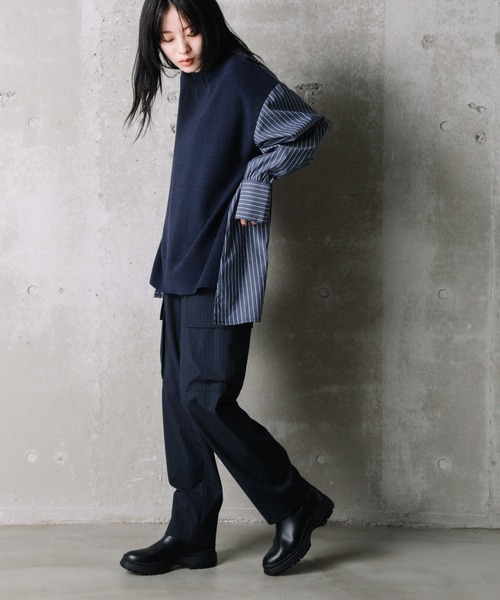 「MARECHAL TERRE」 カーゴパンツ 1 ネイビー レディース_画像9