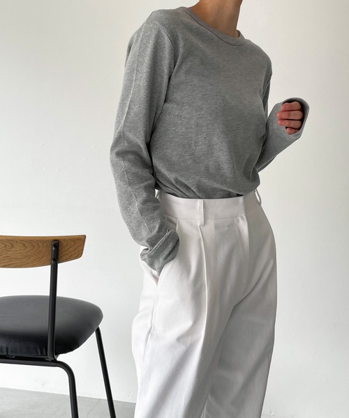 「harmonie」 長袖カットソー ONE SIZE チャコールグレー レディース_画像9