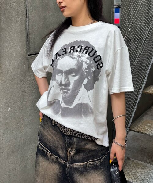 「Sourcream」 半袖Tシャツ MEDIUM グレー レディース_画像9