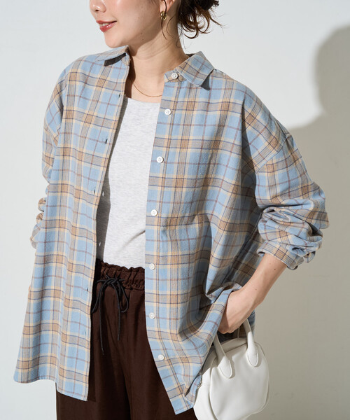 ♡BUBBLES コケットベストブラウス グレーチェック FREAK'S STORE（フリークスストア） ブラウス シャツ 限定展開 ネル