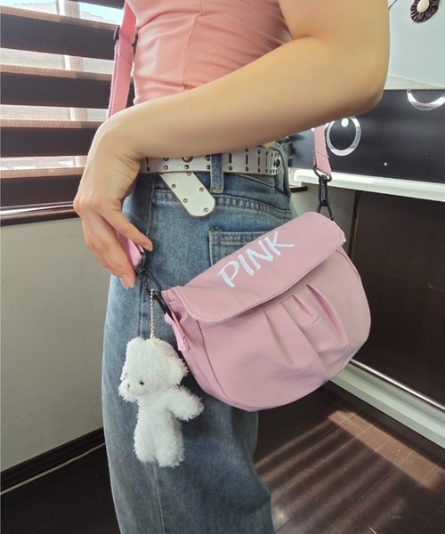 ショルダーバッグ バッグ ミニ BLUE PINK カラー 取り外し可能ベルト