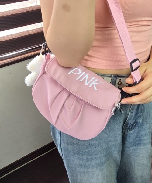 ショルダーバッグ バッグ ミニ BLUE PINK カラー 取り外し可能ベルト