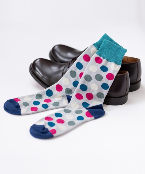 London Shoe Make 靴下 ドット柄 / dot 日本製 メンズソックス